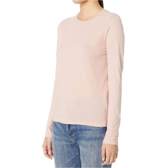 VINCE Blush Pink Long Sleeve Pima Cotton Tee - Picture 1 of 10